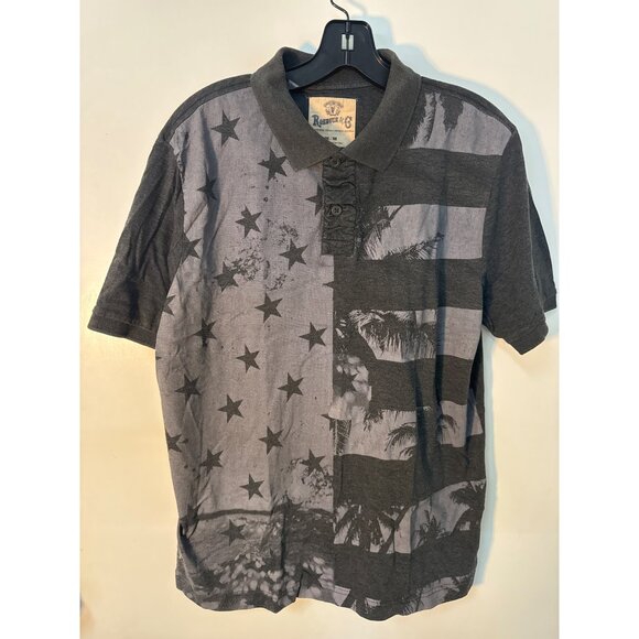 Roebuck & Co Mens M Graphic Polo Shirt Gray Cotton Blend - Picture 1 of 4